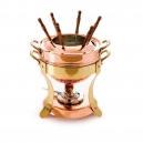MAUVIEL 2719 - Collection M'tradition - Marmite à fondue en cuivre avec brûleur monture Bronze